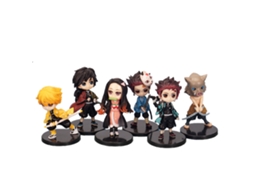 Primerox 6 Peças Figura Personagem Anime Pvc Modelo Ação Decoração Colecionável