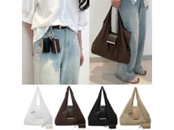Bolsa de Compras Dobrável e Leve para Mulheres e Homens, Bolsa de Couro com Chaveiro, Dobrável, Reutilizável, para Compras e Viagens, Marrom. GOKOCO