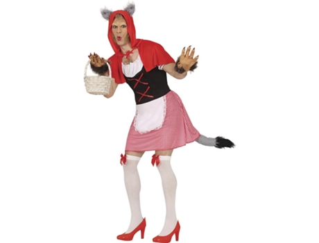 Fato de lobo chapeuzinho vermelho para homem