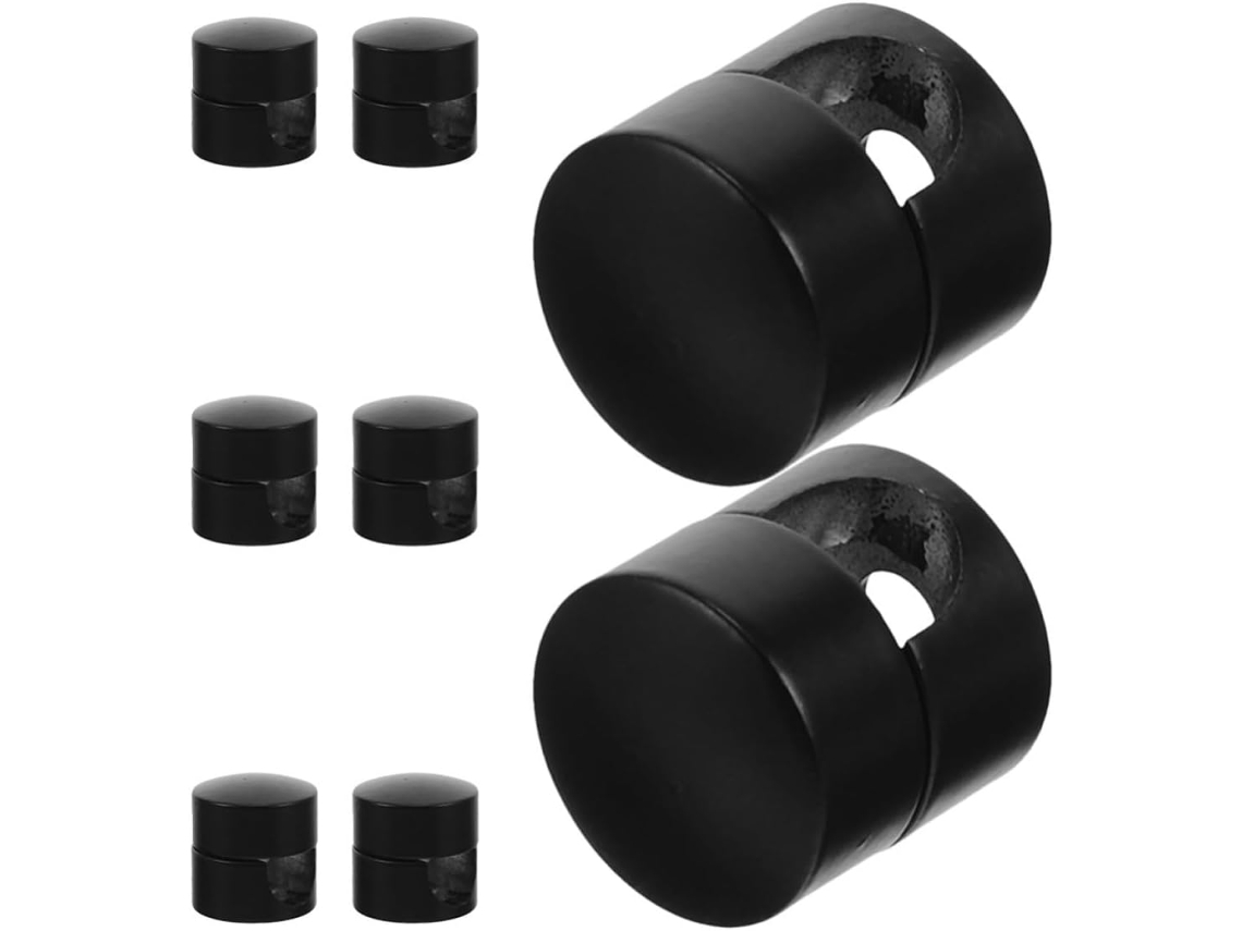 Conjunto De 8 Presilhas Multiuso De Alumínio Preto Para Cabos De Lustres.