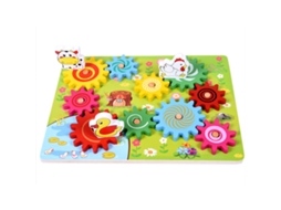 Blocos de Montar Montessori de Madeira com Engrenagens 3d Formato Animais . Presente Infantil CZHHMART