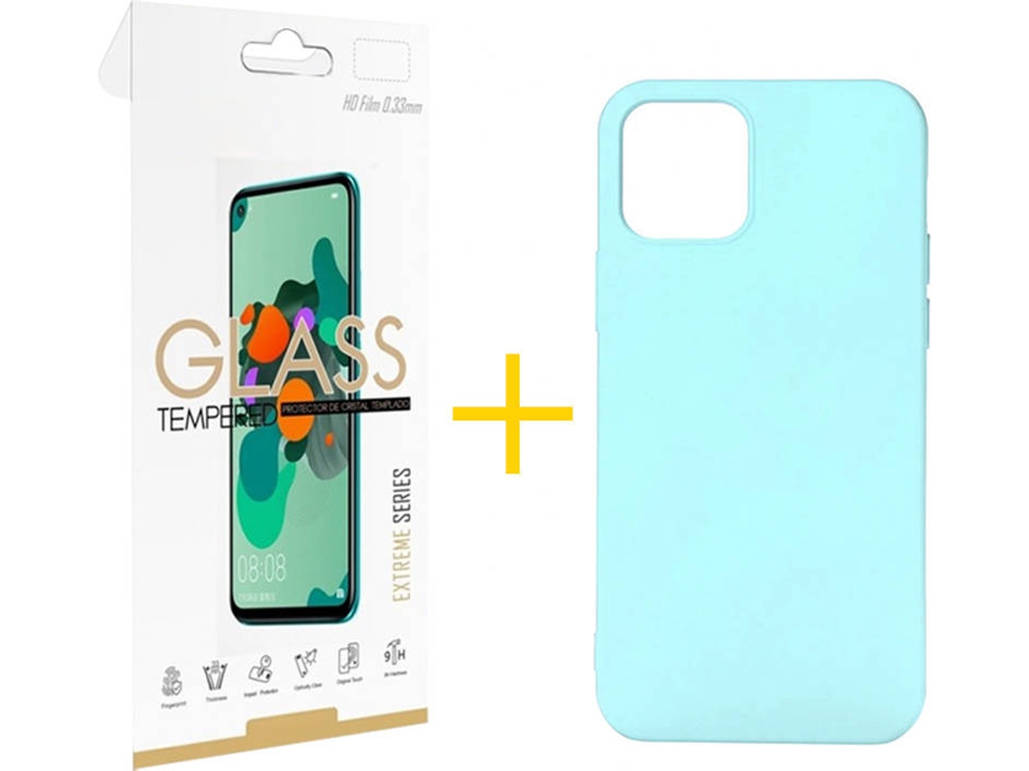 Kit Capa e Película Apple iPhone 11 Pro SKYHE Liso (Verde Água)
