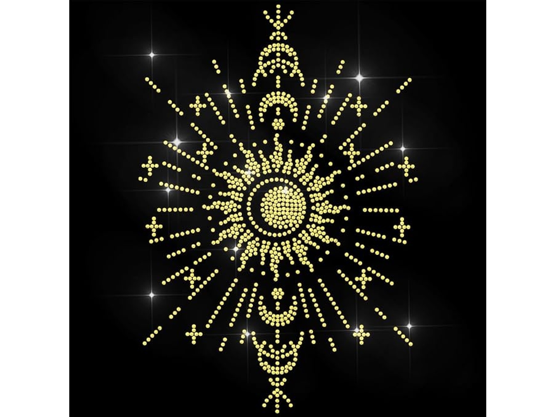 Fases Da Lua Dourada Strass Ferro-on T-shirt
