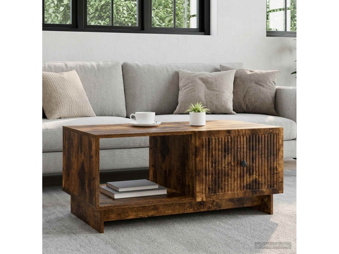 Vidaxl Mesa De Centro Carvalho Fumado 90 X 50 X 40 Cm