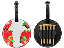 Bolsa para Tees de Golfe Estampa de Morango, Preta | S/MARCA
