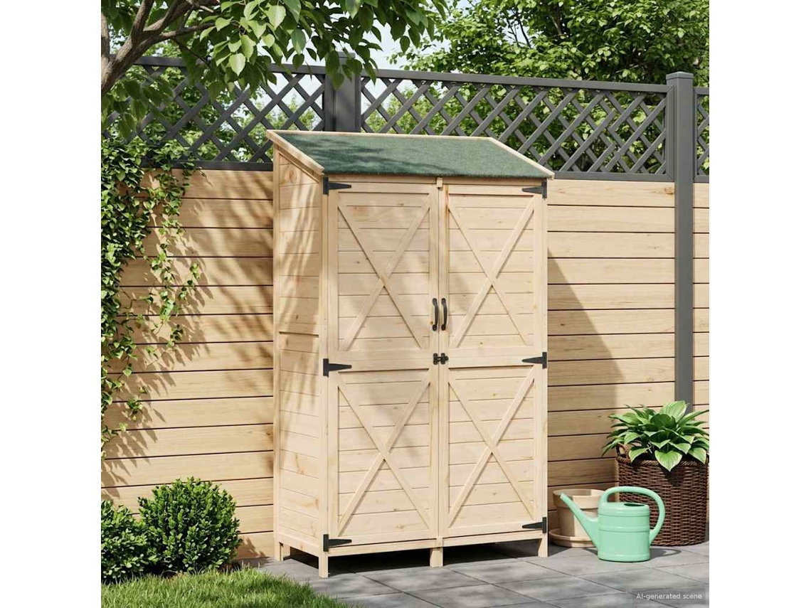 Vidaxl Galpão De Jardim Natural 106 X 56 X 176,5 Cm