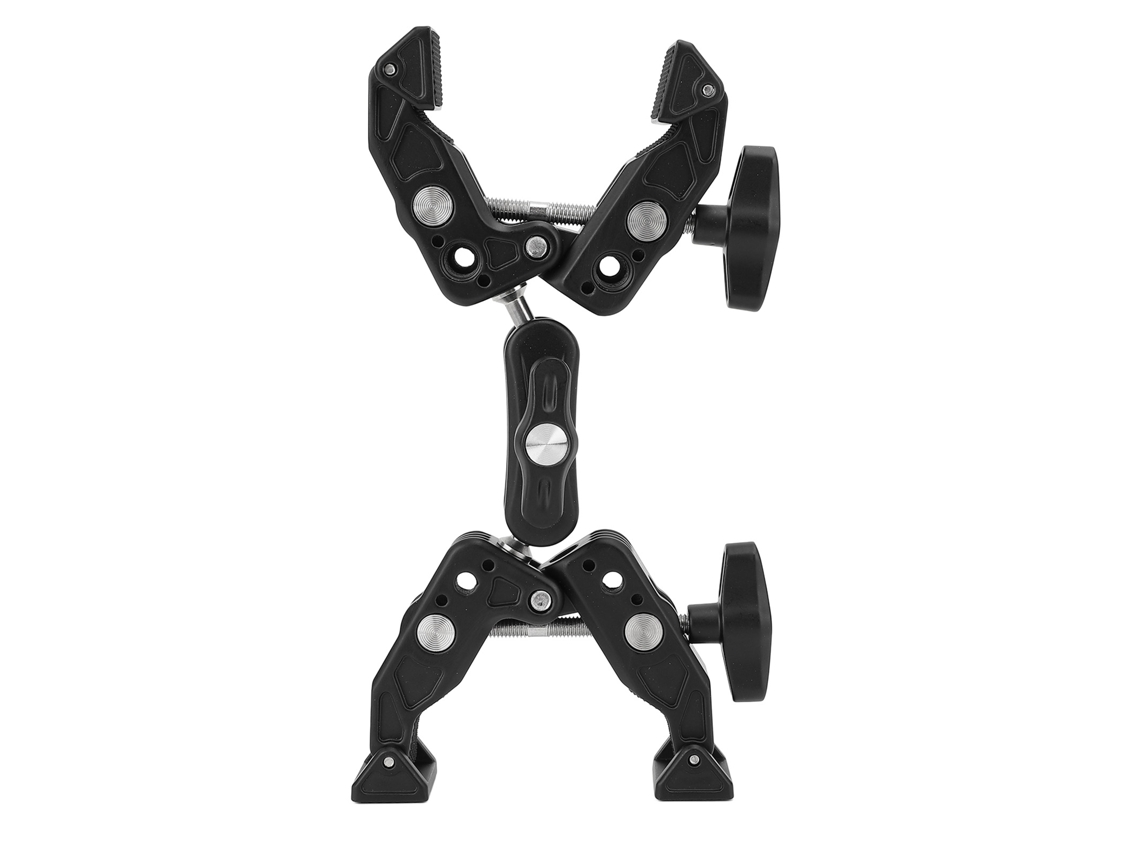 Double Super Clamp Camera Mount Aluminum Alloy Camera Mount Ball Head Clamp Adapter With 1/4 3/8 Inch Interface For Monitor Led Lights LAXISCREED