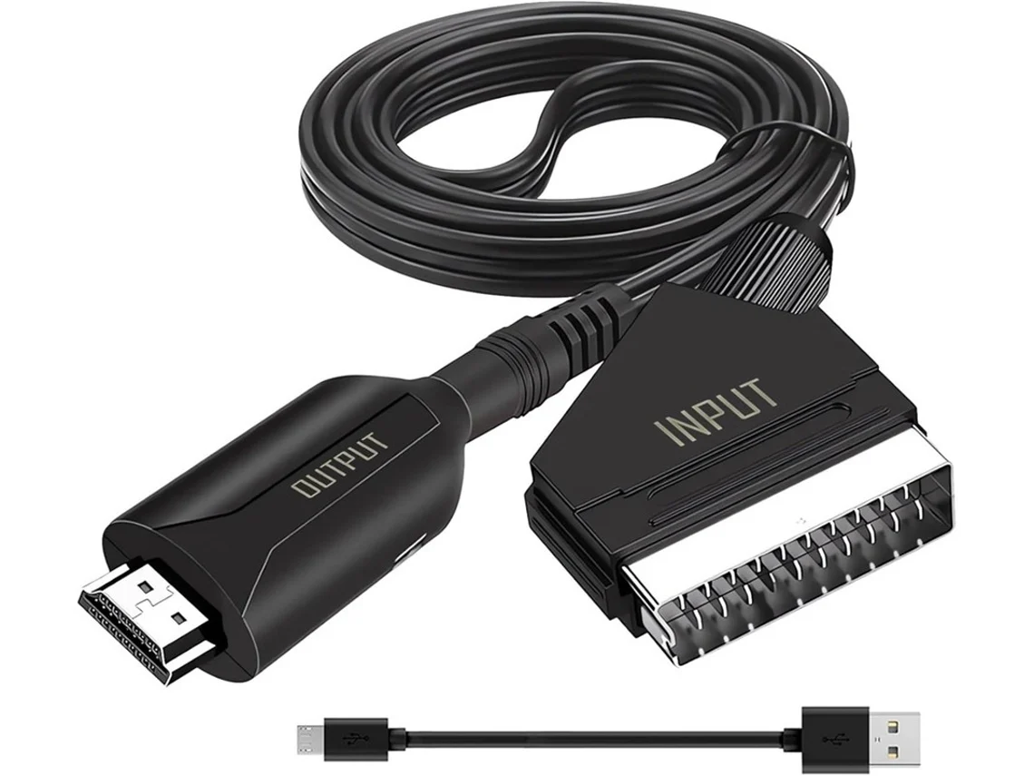 Adaptador Scart Para Hdmi All In One 1080p Compatível Com Hdtv, Xbox, Ps3, Stb, Sky, Blu Ray, Dvd, Vhs Pal/ntsc, Edid Yizhood