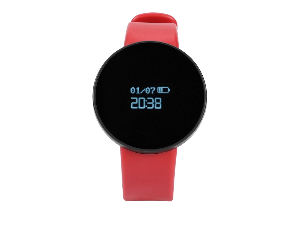 Pulseira Esportiva Tlwd3 com Passômetro, Monitor de Frequência Cardíaca e Controle Via Aplicativo. EOOCOO (vermelha)