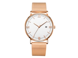 Reloj De Pulsera Mecánico Cuarzo Para Hombre Deportivo Correa Y Caja Oro Rosa