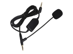 Cabo de áudio Mali para fones com controle de volume, microfone, para headset gamer, preto