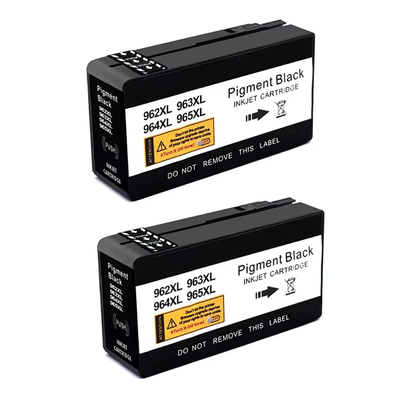 2 Tinteiros Pretos Nº 963, 963xl, 965, 965xl, 962, 962xl, 964, 964xl para Impressoras Hp Officejet Pro 9010, 9012, 9015, 9020, 9022, 9025, 9029 MDUG