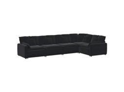 Sofá Modular Vidaxl Preto Veludo