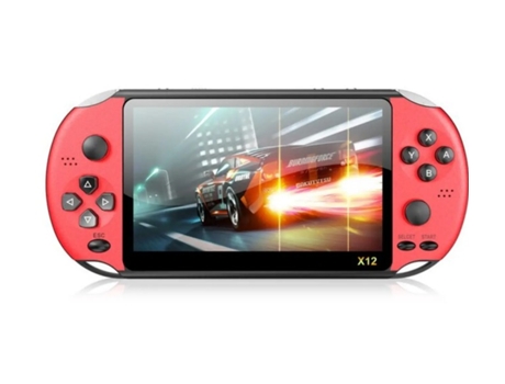 Consola Videojogos ARCADE X-12 Vermelho Ecrã Grande 5.1 Incluí 300 Jogos Bateria Recarregável