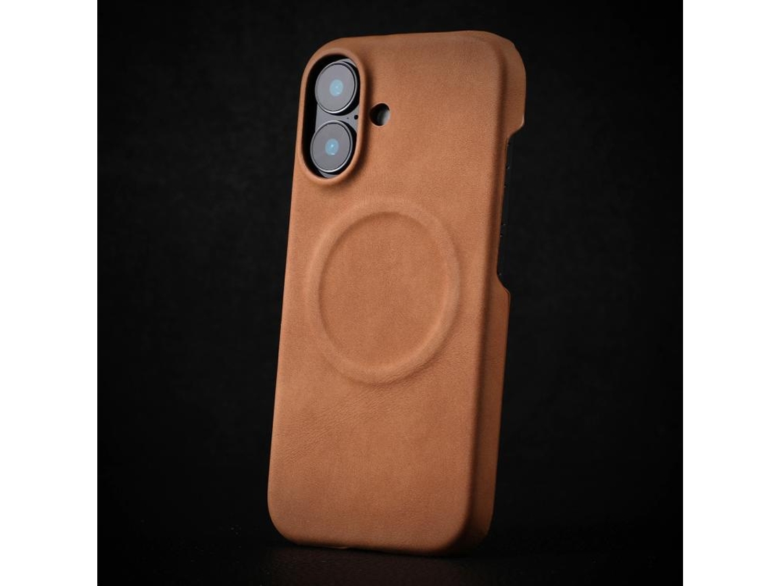 Capa Para Iphone 17 - Pele De Carneiro Com Fecho Magnético Magsafe