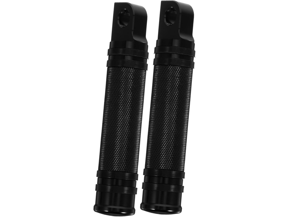Conjunto de 2 suportes de pedal antiderrapantes em alumínio com superfície serrilhada e fáceis de usar.