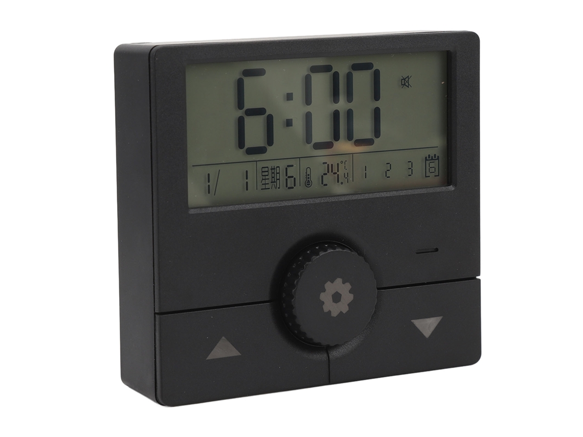 Relógio eletrônico LED multifuncional com alarme, hora, data e temperatura EOOCOO