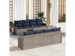 Vidaxl Conjunto De Sofás 9 Unid. 8-número De Lugares Cinzeto Vime Pe