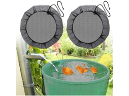 2 Peças Rede Para Barril De Chuva, Capa Com Cordão Ajustável Ø60cm, Proteção Contra Folhas E Mosquitos