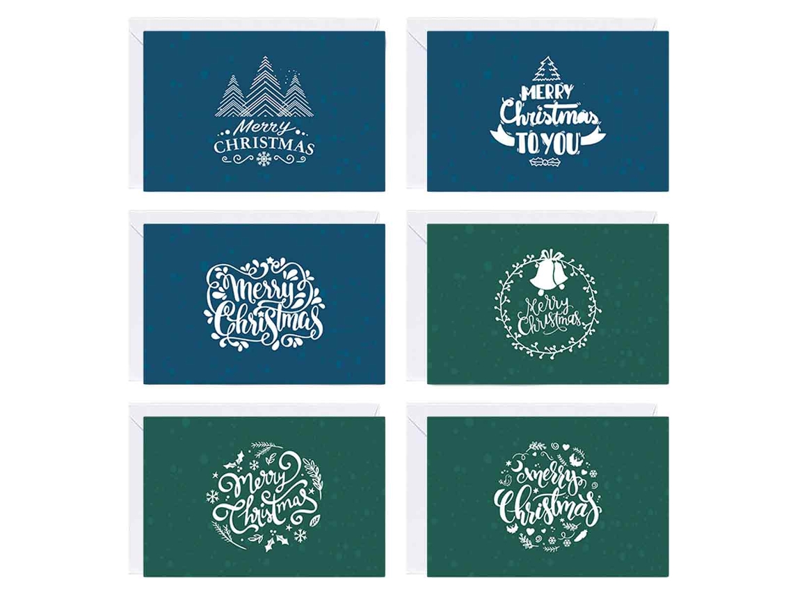 Conjunto de Cartões de Natal com Mensagem e Adesivos para Envelope NEVEANCE
