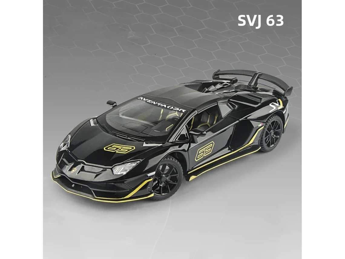 (preto) Miniatura De Carro Lamborghini Aventador Svj63 Em Liga Metálica Na Escala 1:24