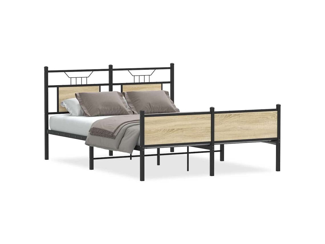 Estrutura Cama S/ Colchão Derivados de Madeira Carvalho Sonoma MAISON EXCLUSIVE (200x200 cm)