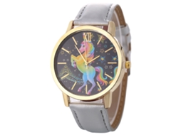 Reloj De Pulsera De Aleación Con Dial Redondo Analógico De Cuarzo Para Mujer Gris