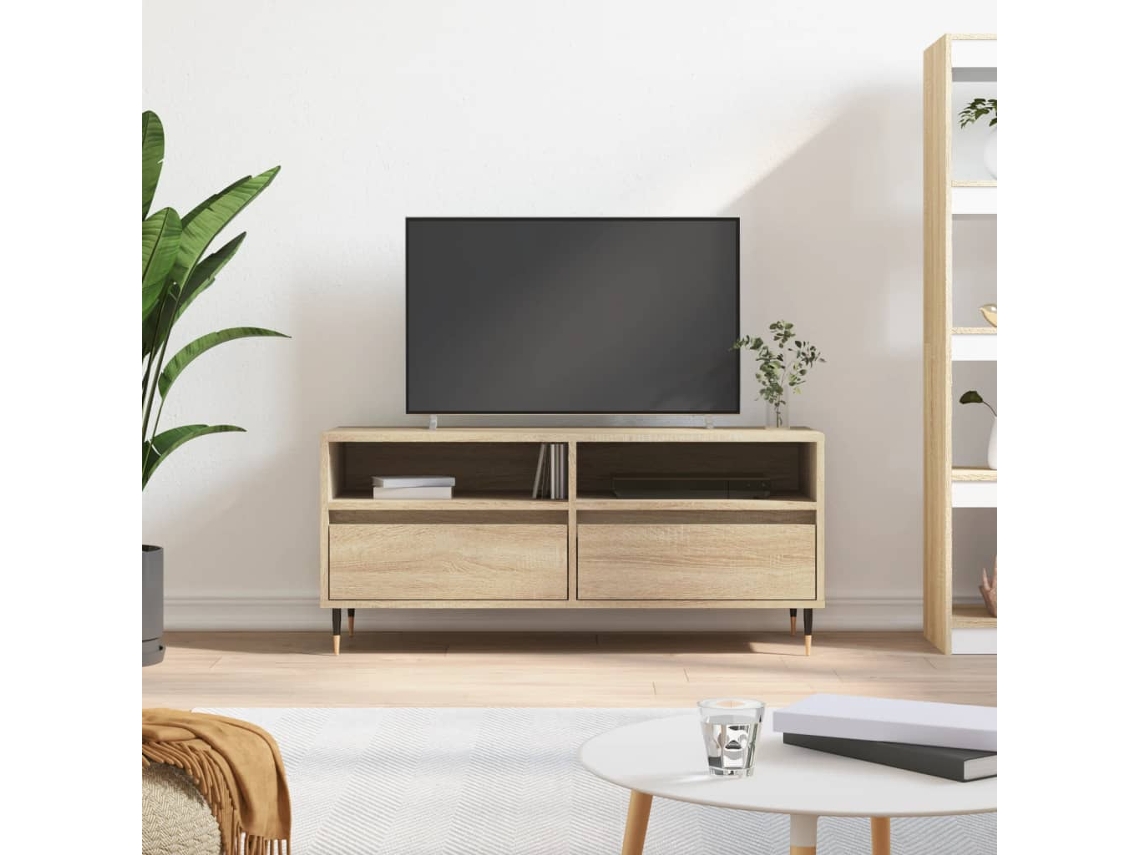 Vidaxl Móvel P/ Tv 100x34,5x44,5 Cm Derivados Madeira Carvalho Sonoma