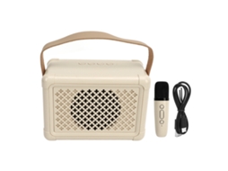 Sistema De Alto-falante Karaokê Portátil Com Microfone Bluetooth 5.0 Efeitos Sonoros Bateria Longa Branco Ivory