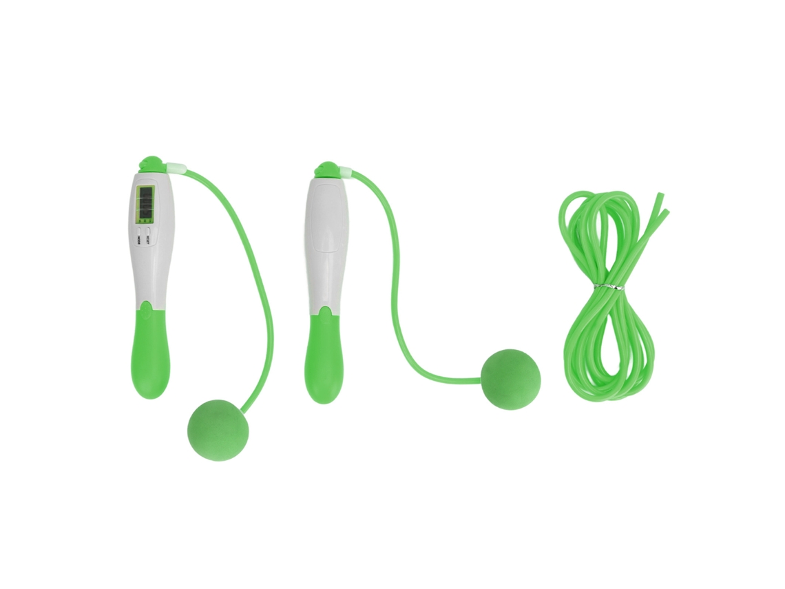 Corda De Pular Sem Fio Com Contador Aço Ajustável 4 Modos Equipamento Fitness Verde
