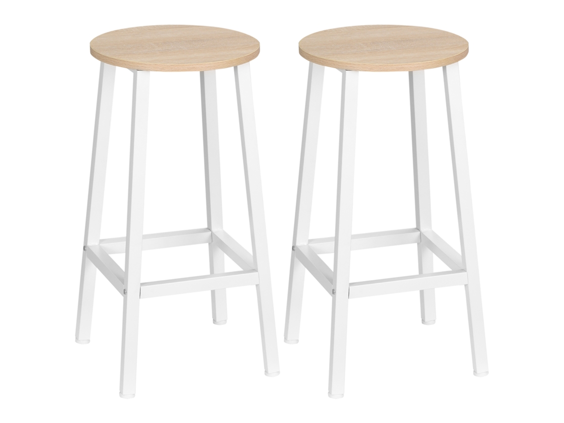 Par Banquetas Altas Assento Melamina Branco