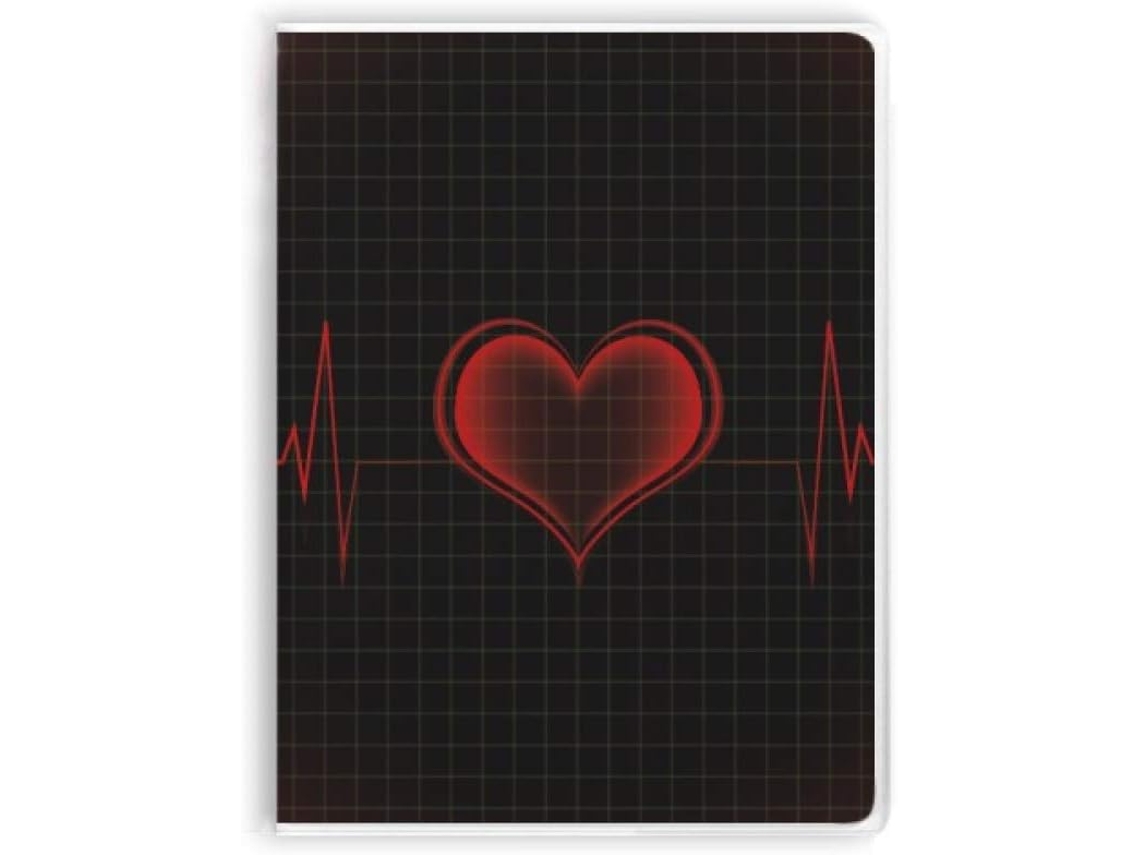 Carnet De Notas Com Sopa De Cobertura Em Forma De Coração Com Eletrocardiograma
