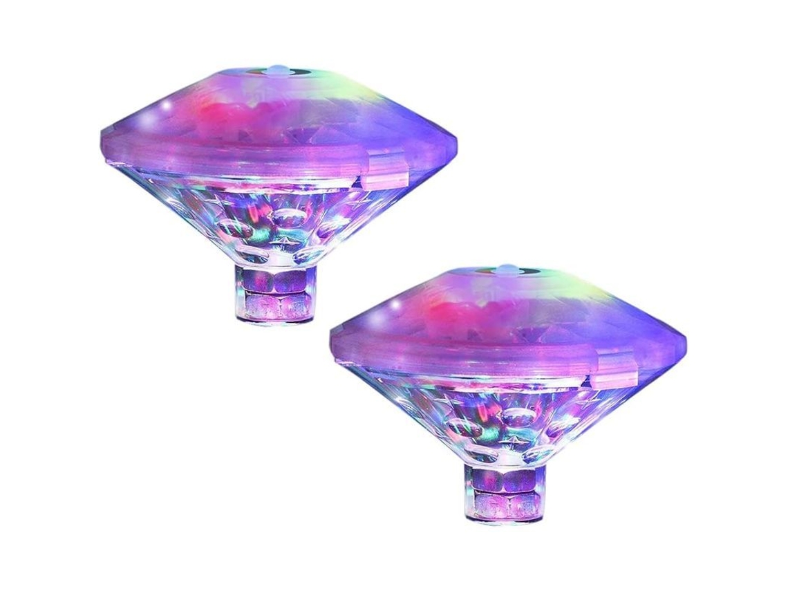 Luz Sumergível Led Para Piscina Flutuante Com 7 Modos, Luz De Banho Disco Ip68, 2 Peças