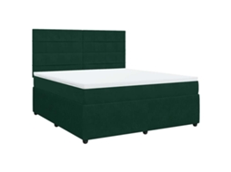Cama com Molas/colchão 180x200 Cm Veludo Verde escuro MAISON EXCLUSIVE
