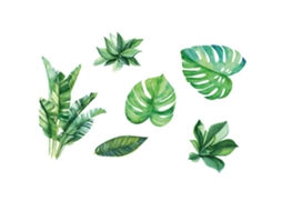 Adesivo de parede com folha verde Baok para sala de estar e quarto, adesivo decorativo