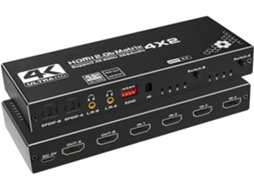 Divisor Matricial 4x2 com 4 Entradas e 2 Saídas com Compatibilidade Spdif L/r de 3,5 Mm SFUSHOS