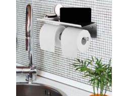 Suporte Para Papel Higiênico Hyuduo Em Aço Inoxidável Com Celular, Modelo Duplo Em Aço Inoxidável 304, 260x 110x 115mm