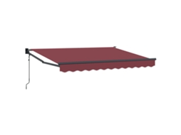 Vidaxl Toldo Retrátil Elétrico Borgonha 3,5 X 2 M