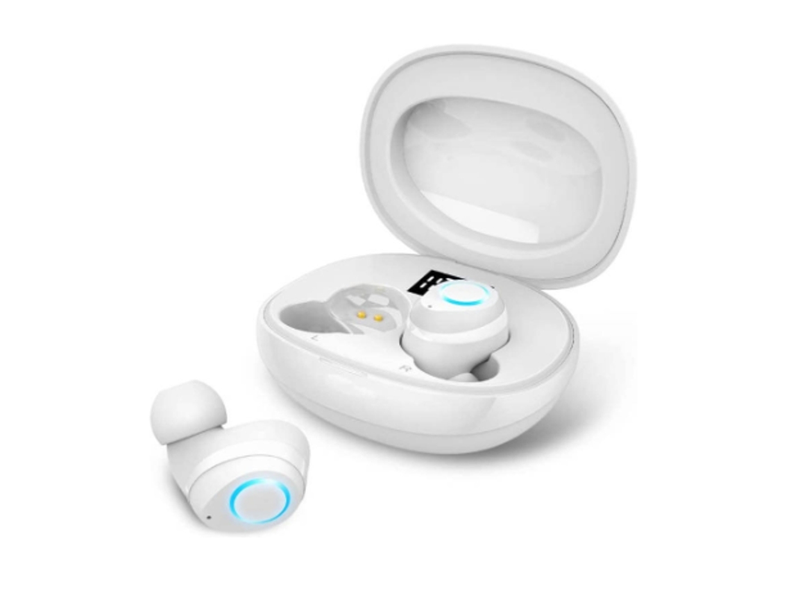 Auriculares Sem Carregamento Usb-C Graves Profundos Estéreo Alta AUJEZON Bluetooth À Prova de Água Branco
