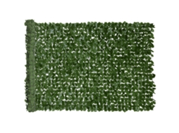 Tela de privacidade artificial em rolo, 3 m de comprimento x 1 m de altura, folhagem realista, resistente a raios UV, verde escuro.