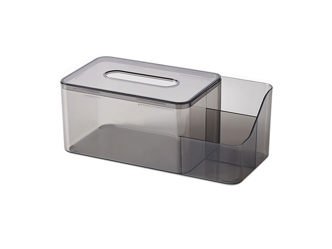 Porta guardanapos Multifuncional S/MARCA com Organizador Lateral e Pet para Sala e Quarto Cinza