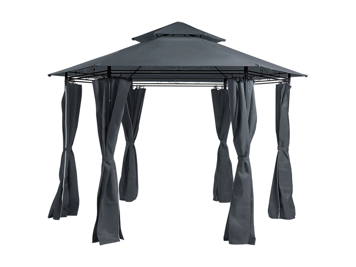 Cenador Beliani Portel De Acero Gris 350x350x270