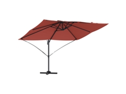 Conjunto 1 Guarda-sol Cantilever Vidaxl Vermelhão Poliéster (351 X 250 X 260 Cm)