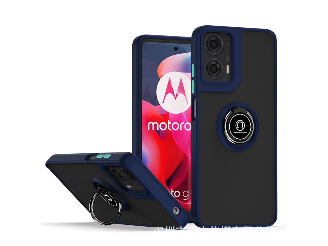 Capa Para Celular Qiying Generation 1 Com Suporte De Anel Magnético Anti-queda Pazul Royal - Motorola G85 5g Com Furo Grande