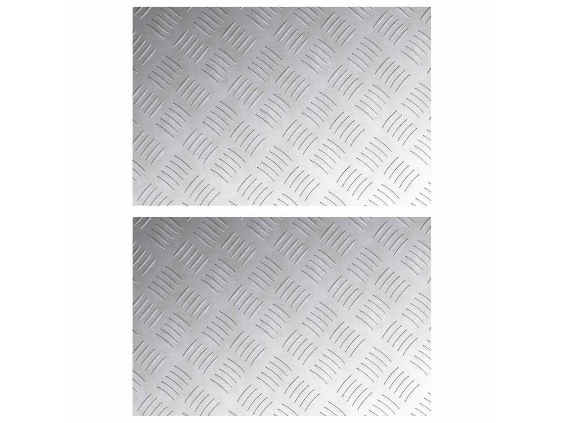 Degrau Retangular 2 Peças Prateado 60 X 40 Cm Alumínio MAISON EXCLUSIVE