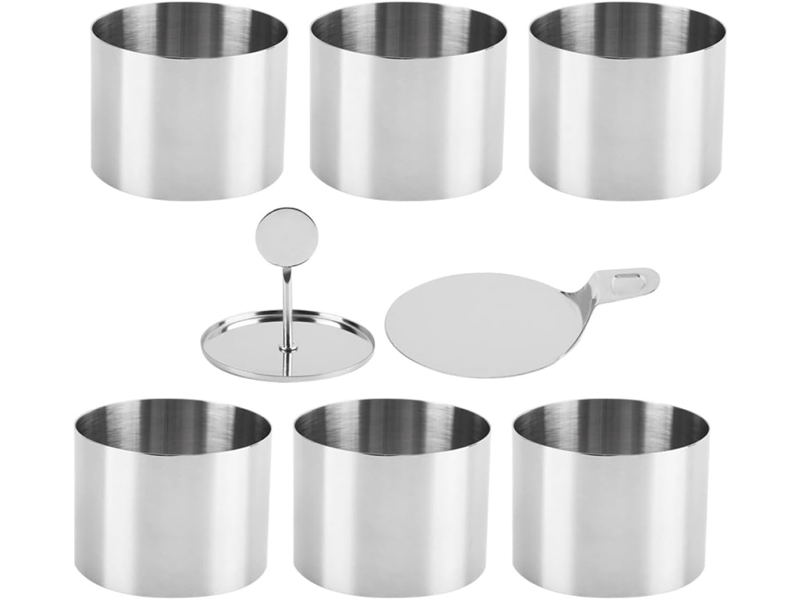 Conjunto de formas para bolo collbath em inoxidável com aros redondos