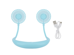 Ventilador Portátil de Pescoço Usb 2000mah Azul