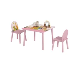 Mesa e Cadeiras para Crianças com Estampados de Animais para Meninos e Meninas de 3 8 Anos para Casa Escola Infantil Rosa Ge
