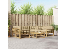 Vidaxl Conjunto De Sofás Para Exterior 5 Unid. Branco E Bege