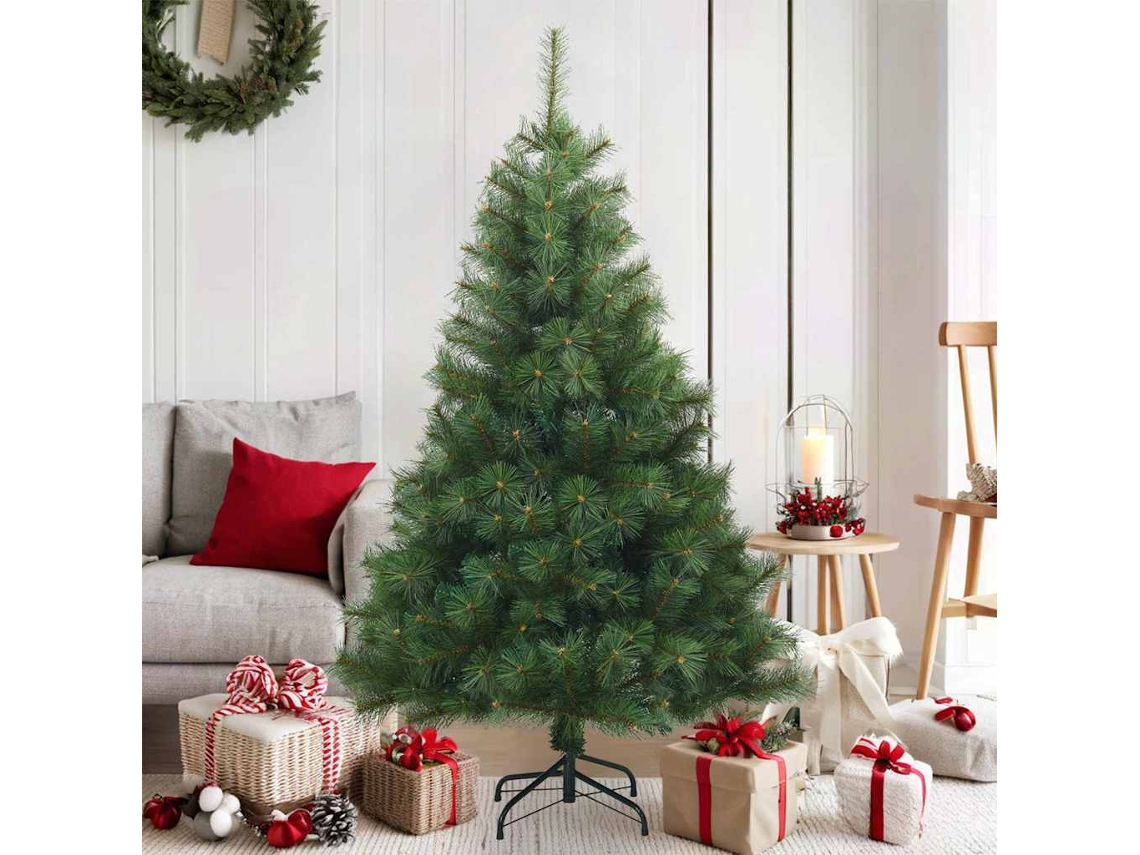 Vidaxl Árvore De Natal Articulada Artificial Verde 150 Cm Pvc, Aço